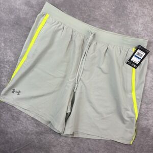 Under Armour Launch Shorts Mens XL Grey Green‎ Unlined Drawstring Run 7" NEW